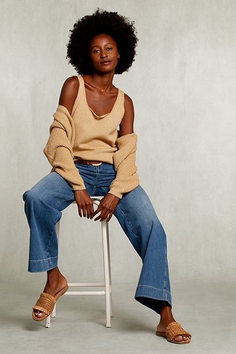 BEIGE ROUND NECK LUREX TOP BEIGE 4