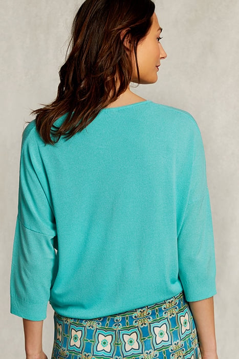 BLUE-GREEN V-NECK CARDIGAN 2