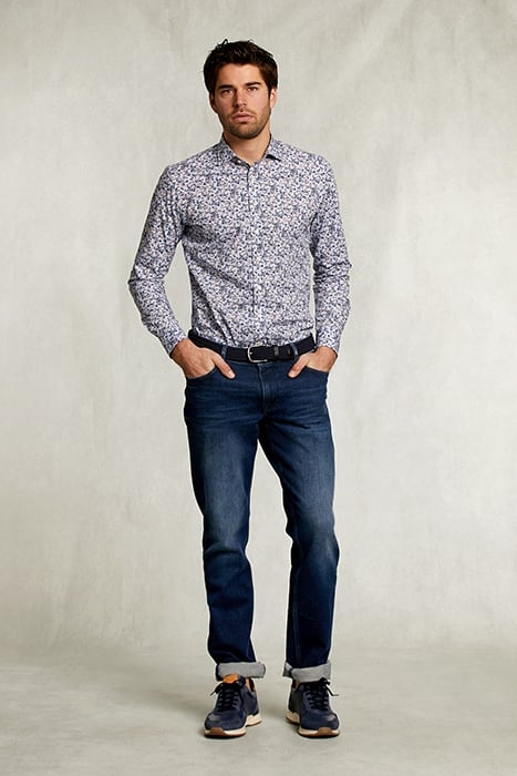 SLIM FIT FANTASY SHIRT BLUE/BROWN BLUE 3