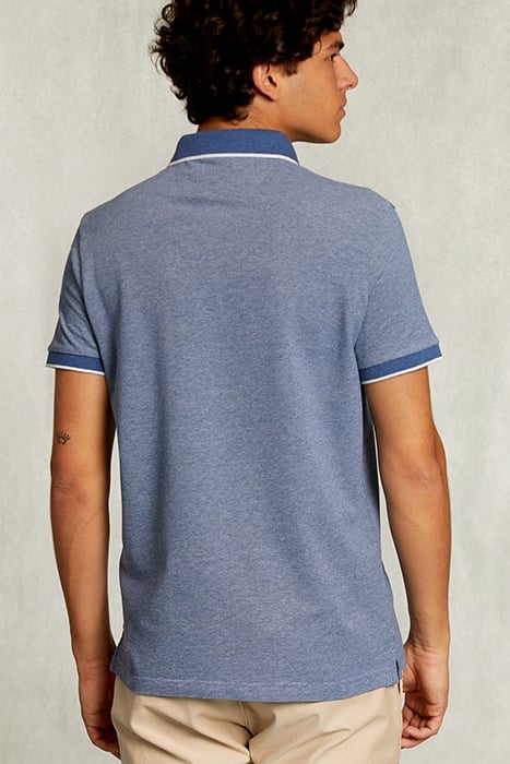 CUSTOM FIT COTTON POLO DARK MOMBASA MIX BLUE 2