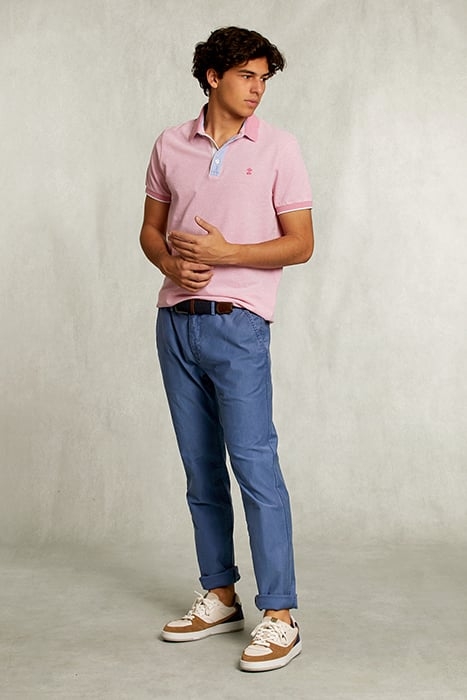 CUSTOM FIT COTTON POLO DARK SUGAR MIX PINK 3