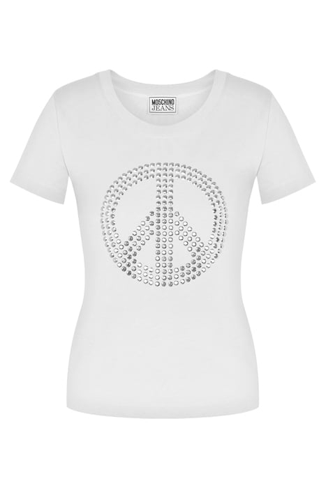 PEACE SYMBOL JERSEY T-SHIRT WHITE 3