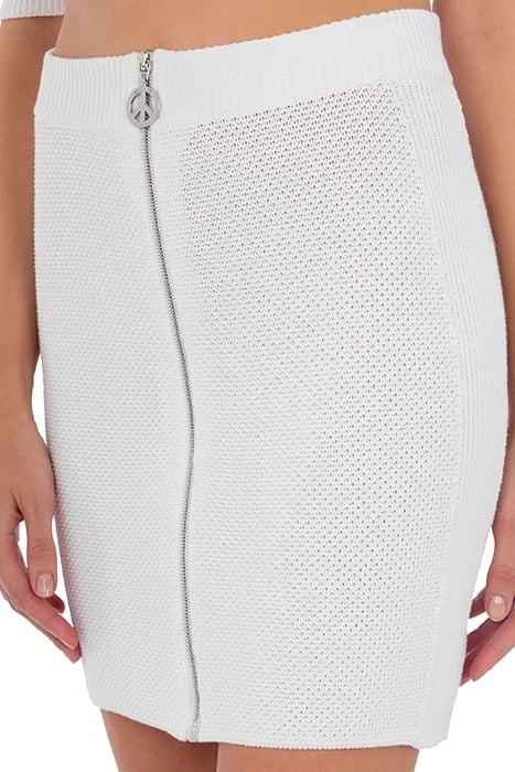 PIQUET MINI SKIRT WITH ZIP WHITE 4