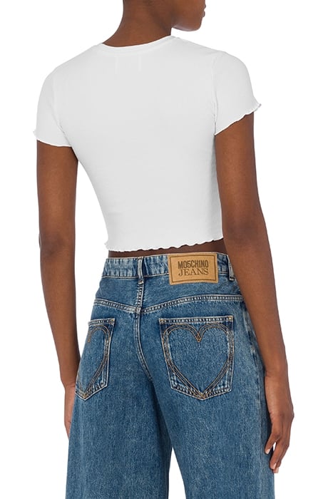 LOGO PATCH COTTON T-SHIRT WHITE 2