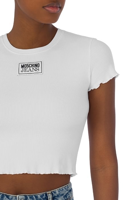 LOGO PATCH COTTON T-SHIRT WHITE 4