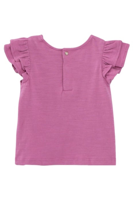 BABY GIRLS' MAUVE ORGANIC COTTON ETHNIC EMBROIDERY T-SHIRT 2