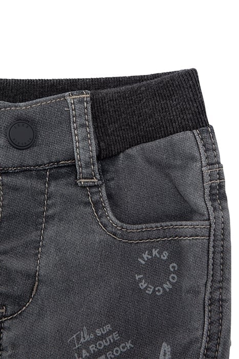 BABY BOYS’ GREY PRINT JEANS WITH RIBBING ON WAIST 4