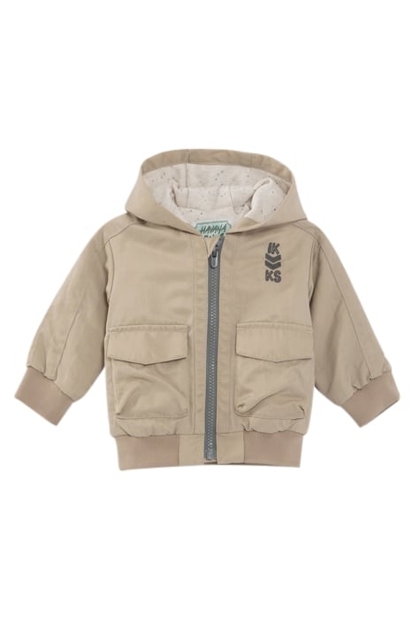 BABY BOYS’ BEIGE WINDCHEATER WITH SWEATSHIRT FABRIC LINING 1