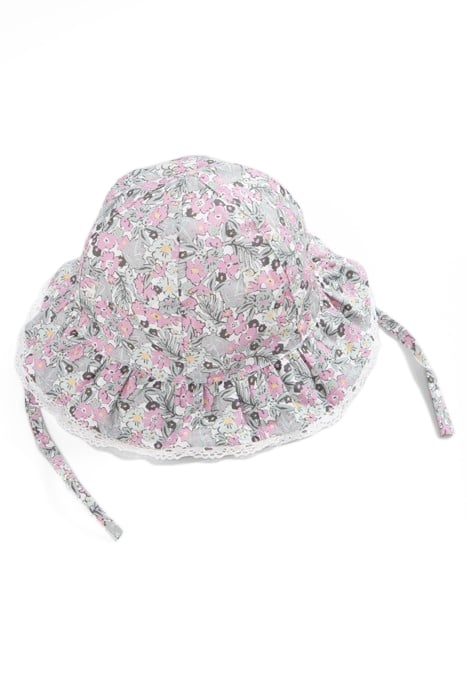 BABY GIRLS’ KHAKI HAT WITH LITTLE FLOWER PRINT 2