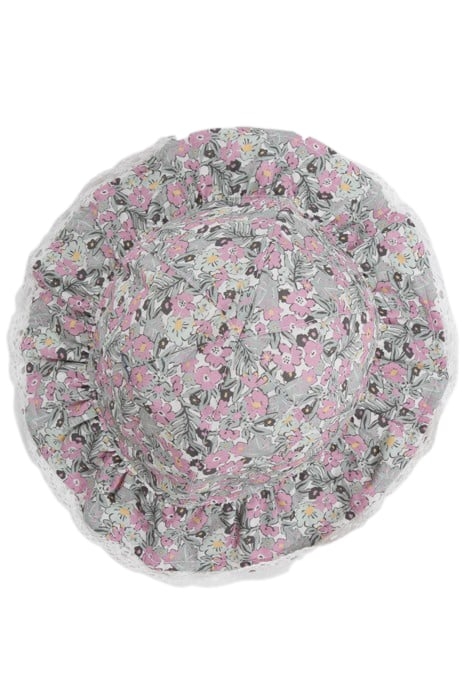 BABY GIRLS’ KHAKI HAT WITH LITTLE FLOWER PRINT 3