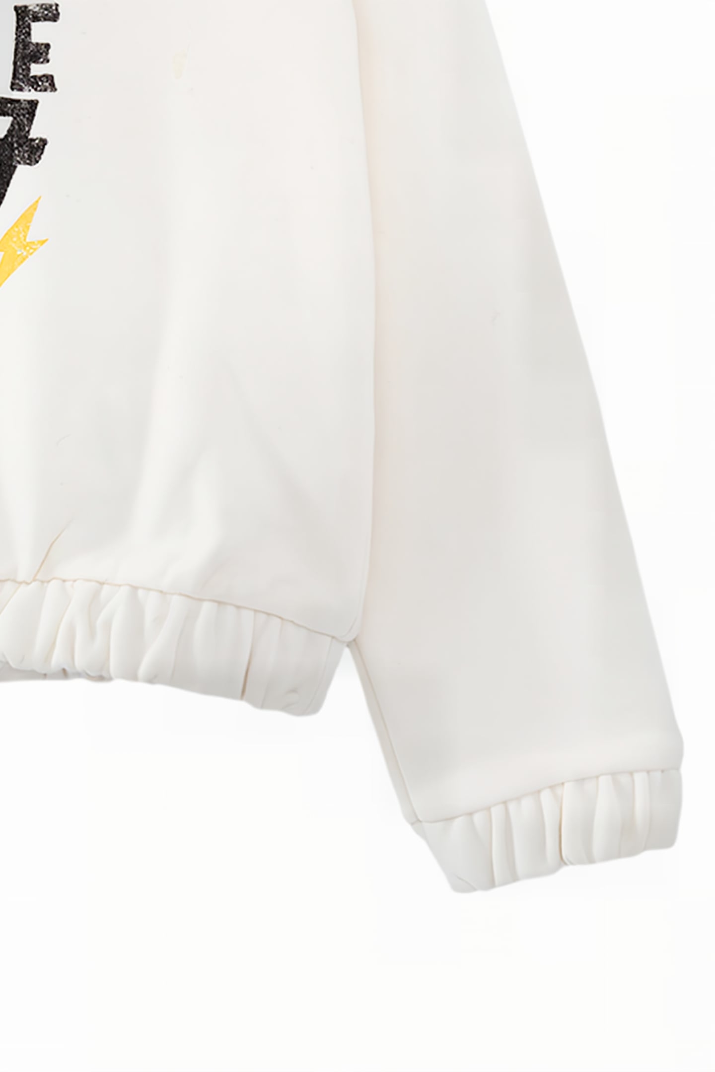 GIRLS’ ECRU HOODIE WITH ROCK DRAWINGS AND SLOGAN 4