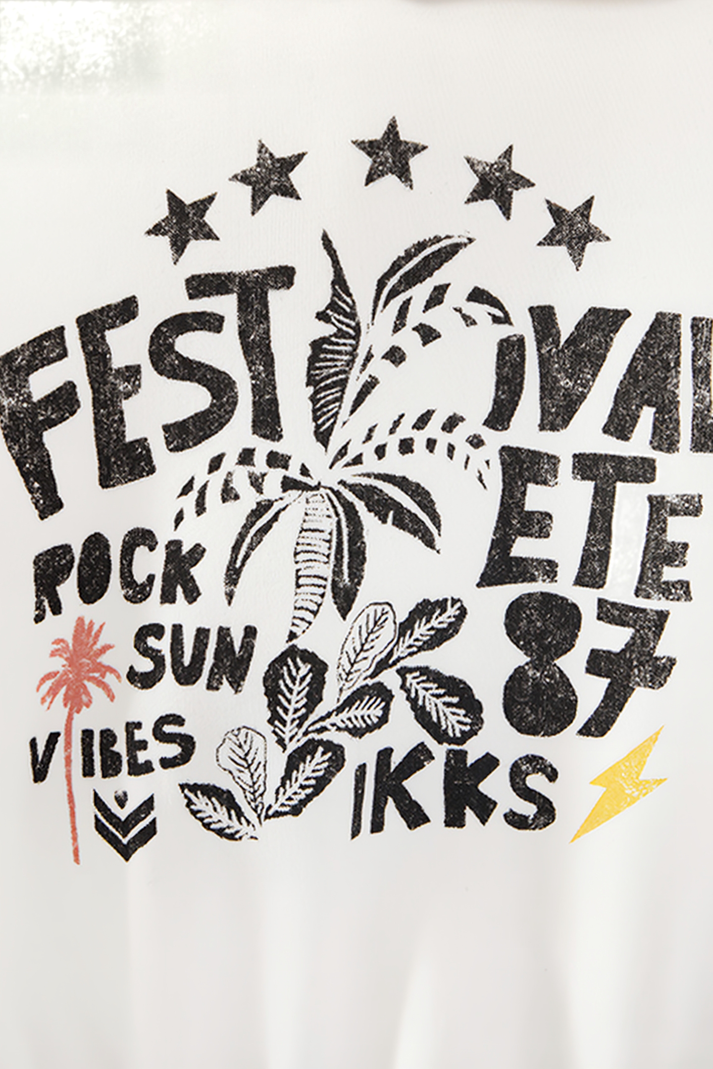 GIRLS’ ECRU HOODIE WITH ROCK DRAWINGS AND SLOGAN 5