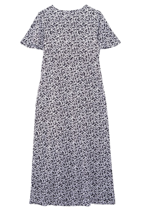 GIRLS' OFF-WHITE LONG DRESS WITH BLACK FLOWER PRINT 2