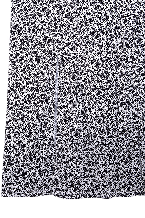 GIRLS' OFF-WHITE LONG DRESS WITH BLACK FLOWER PRINT 5