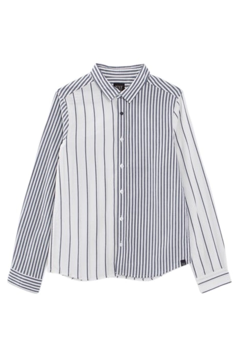 BOYS’ ECRU SHIRT WITH NAVY STRIPES 1