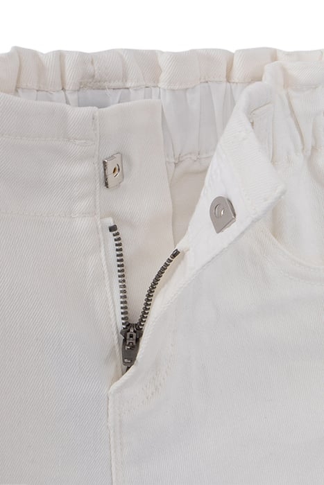 GIRLS' ECRU DENIM SHORTS WITH EMBROIDERED BRAID DOWN SIDES 4