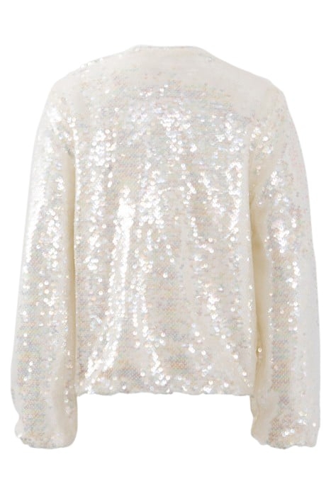 GIRLS’ ECRU BOMBER JACKET, IRIDESCENT SEQUIN EMBROIDERY 2