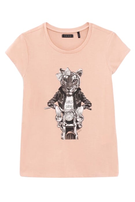 GIRLS’ PINK TIGER-BIKER T-SHIRT 1