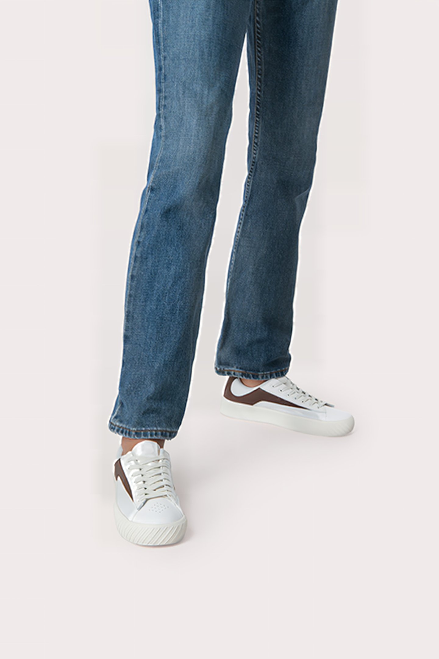 RODINA WHITE AND TABAC GRAINED LEATHER WHITE AND TABAC 2