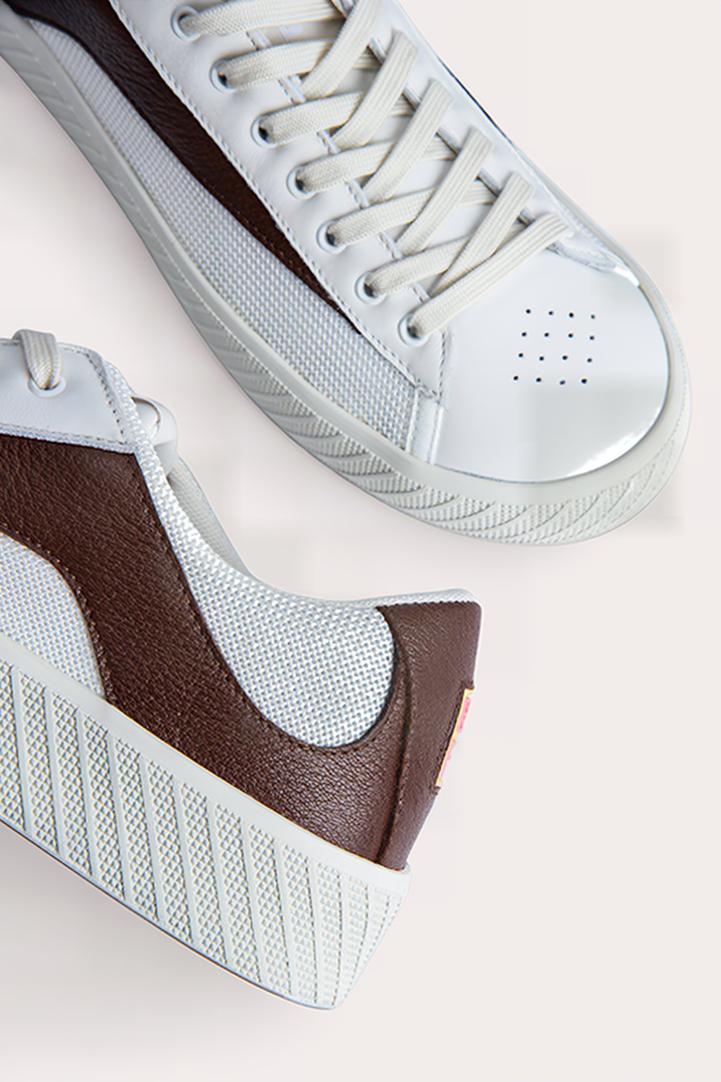 RODINA WHITE AND TABAC GRAINED LEATHER WHITE AND TABAC 5