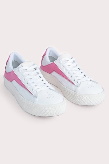 RODINA WHITE AND PASTEL PINK GRAINED LEATHER WHITE AND PASTE 3