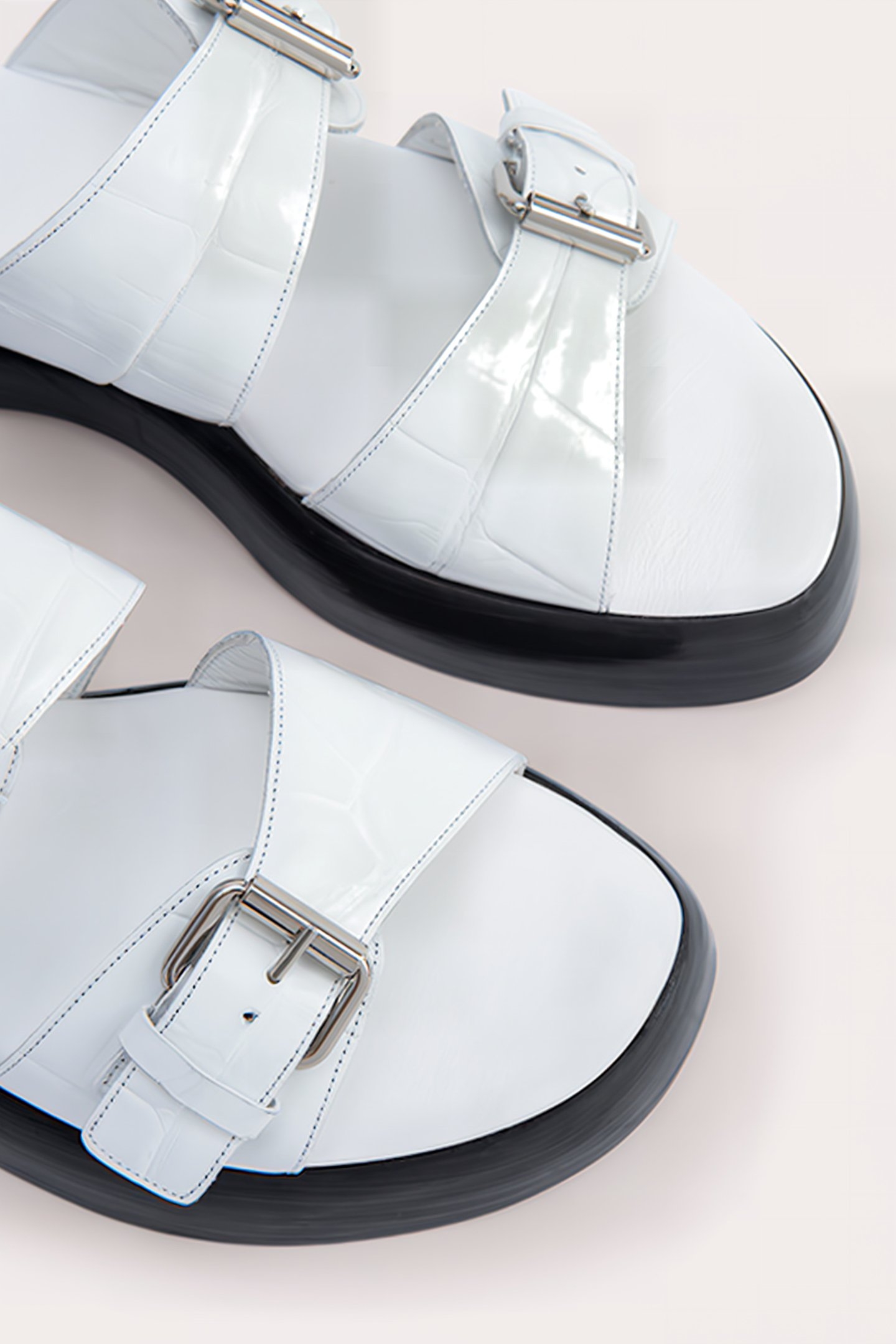 WYATT WHITE MAXI CROCO AND NAPPA LEATHER WHITE 4