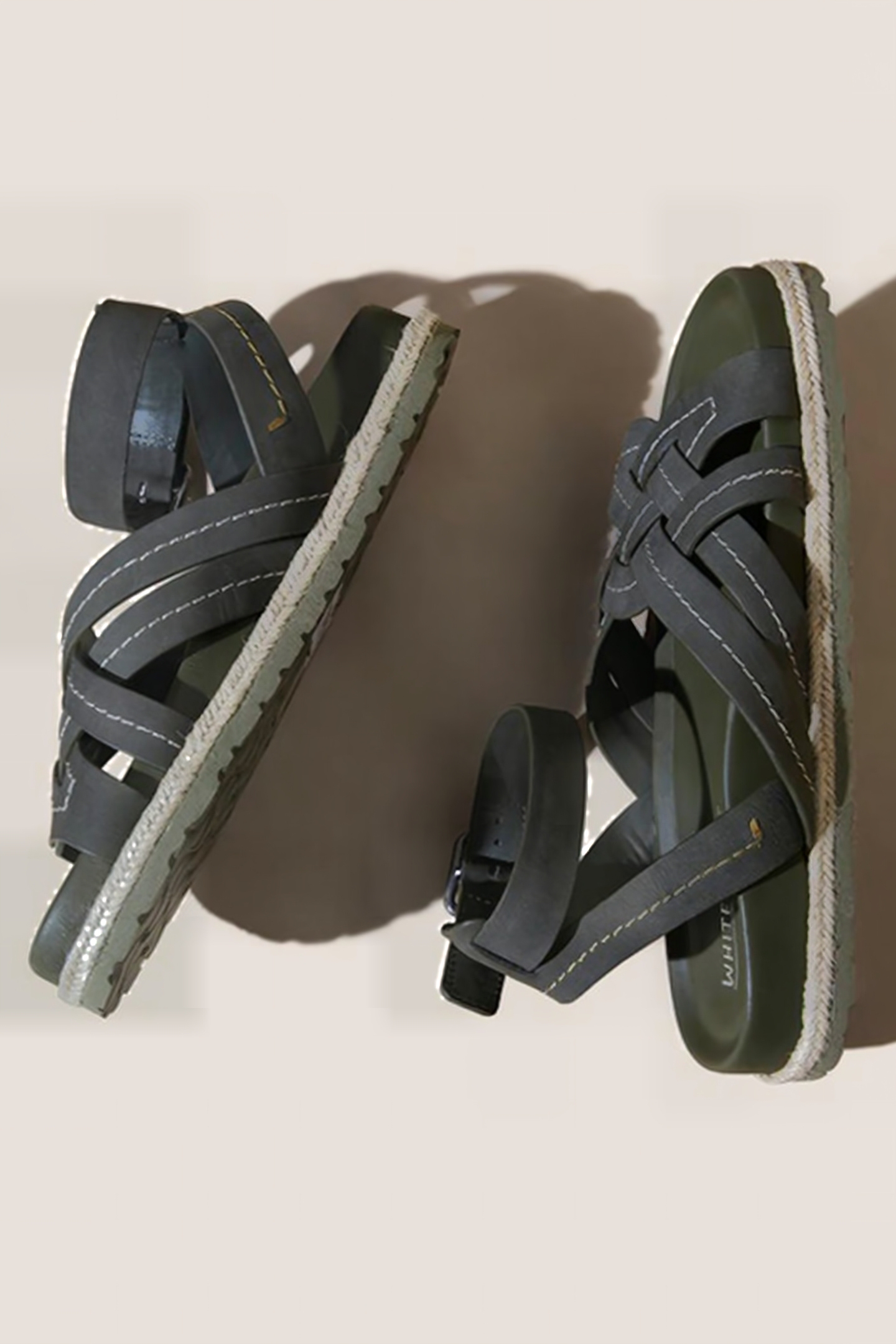 WEAVE FOOTBED SANDAL KHAKI GREEN 3