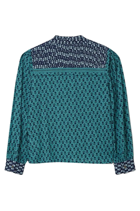 MABEL MIXED PRINT SHIRT TEAL MULTI 3