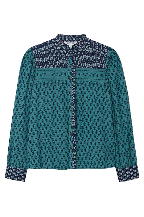 MABEL MIXED PRINT SHIRT TEAL MULTI 2