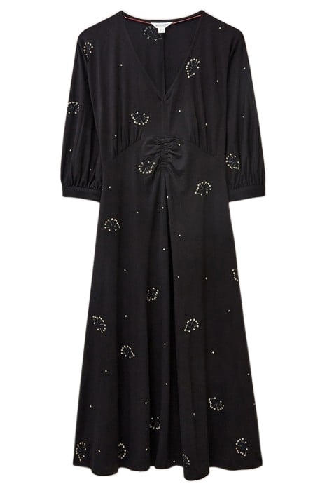 MEGAN EMBROIDERED JERSEY DRESS BLACK MULTI 3