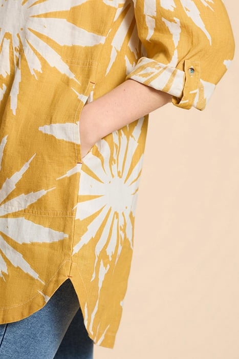 EVELYN LINEN TUNIC CHARTREUSE PRINT 4