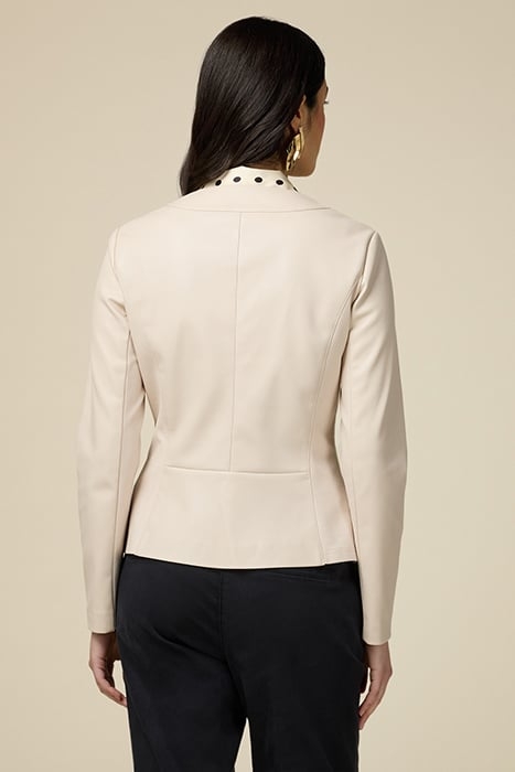 SLIM FIT WINTER JACKET IN COATED FABRIC NATURAL 2