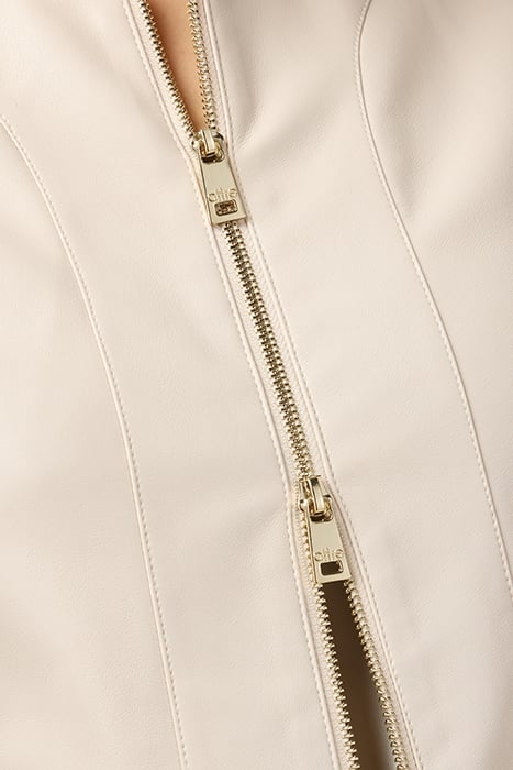 SLIM FIT WINTER JACKET IN COATED FABRIC NATURAL 5