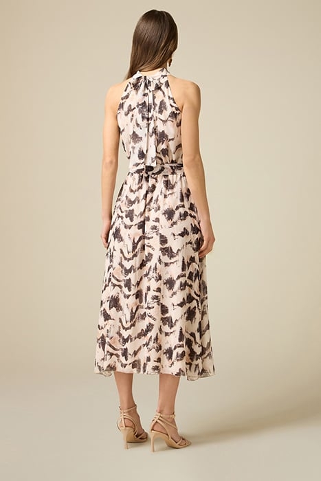 LONG MARBLE PATTERNED DRESS WHITE 2