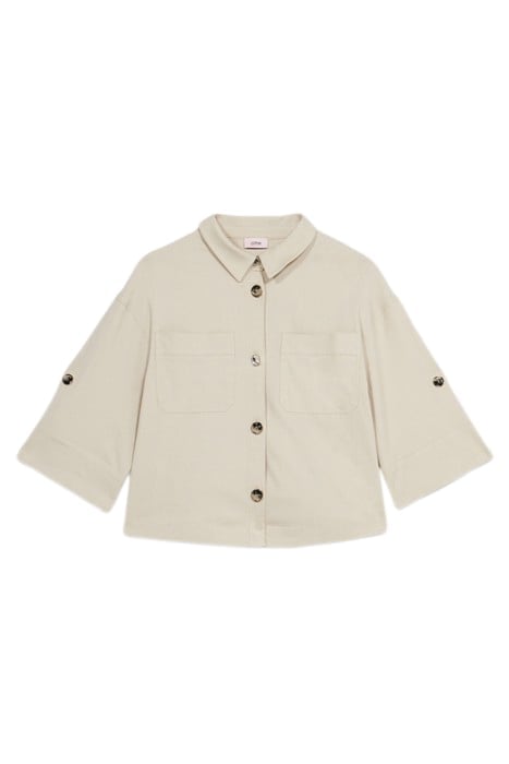 LINEN BLEND BOXY JACKET NATURAL 3