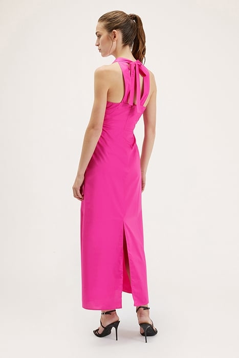 LONG POPLIN DRESS FUCSIA 2