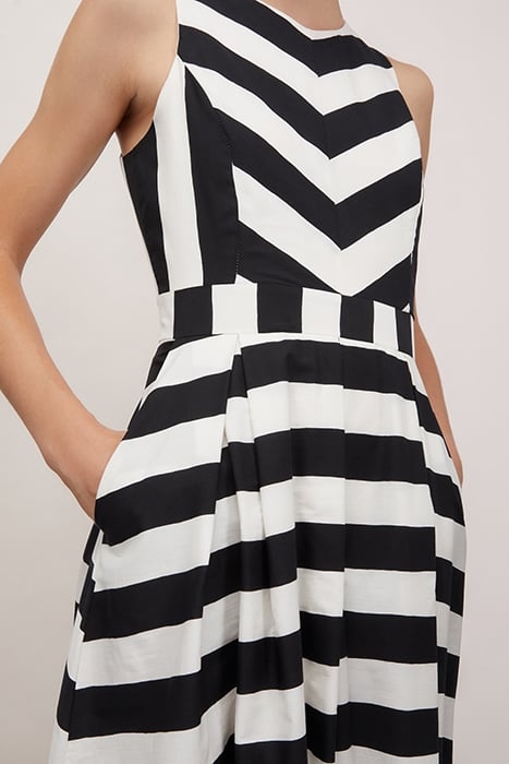 STRIPED MIDI DRESS BLACK 5
