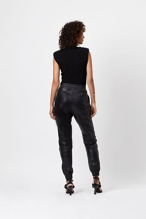 KUNO LEATHER JOGGER PANTS RAVEN 7