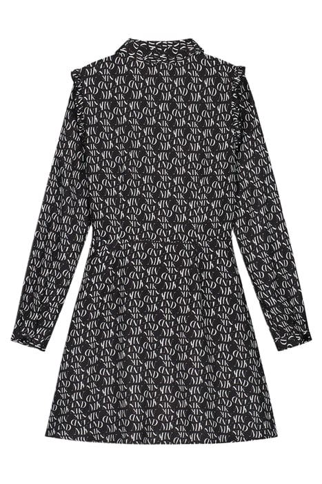 CHARLEY DRESS BLACK/ WHITE TEXT 2