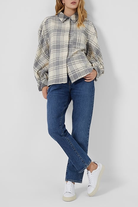 ARLA FLANNEL BALOON SLV SHIRT CLASSIC CREAM MULTI 2