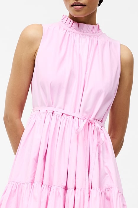 TIERED POPLIN MINI DRESS STRAWBERRY SHAKE 4