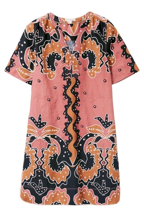 JUNE LINEN SHIFT DRESS PLUM MULTI 2