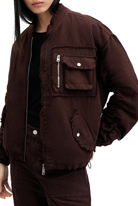 RUE BOMBER JACKET DARK WINE RED 7