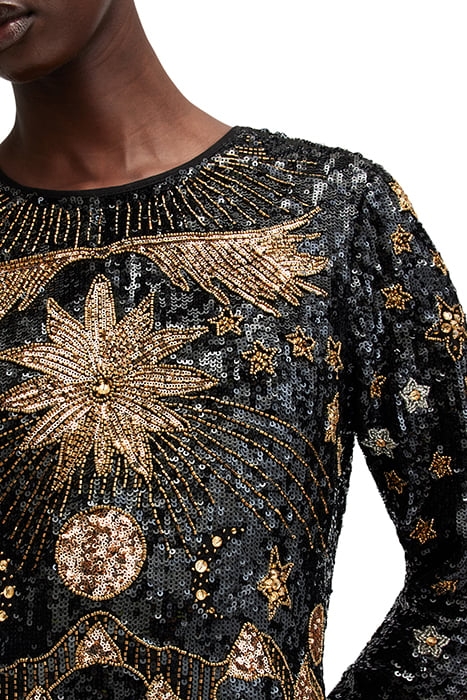 NOUSHKA MAXI DRESS BLACK/GOLD 6