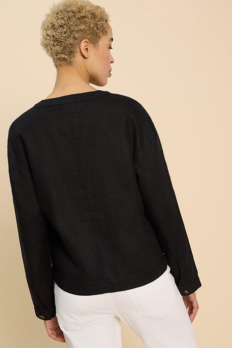 ADELE LINEN JACKET PURE BLACK 2