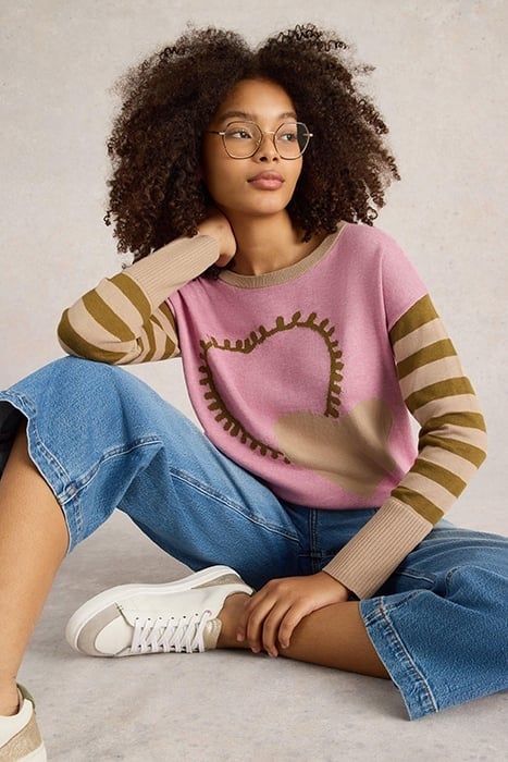 OLIVE HEART JUMPER PINK MULTI 4