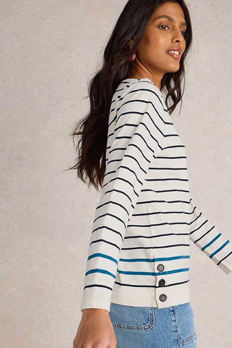 WILLOW STRIPE LS TOP WHITE MULTI 5