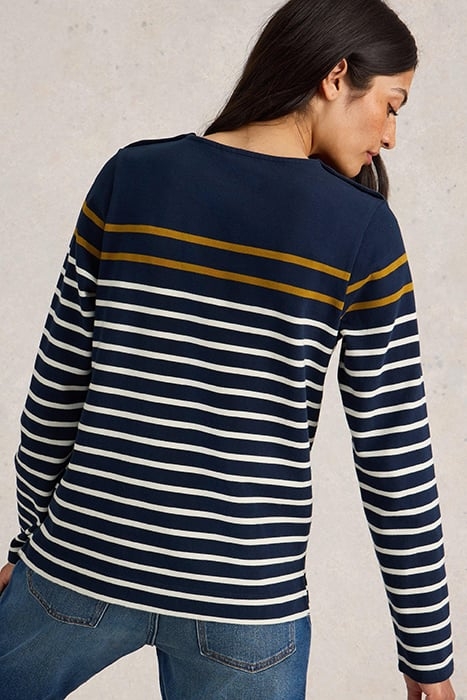 WHITNEY STRIPE LS TOP NAVY MULTI 2