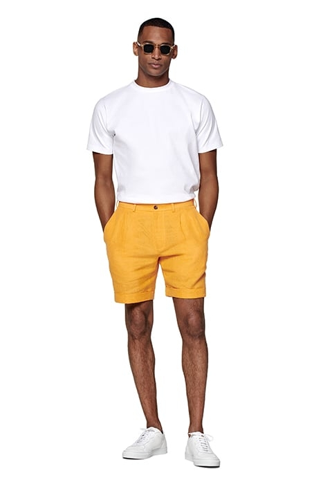 YELLOW SLIM LEG SHORTS 3