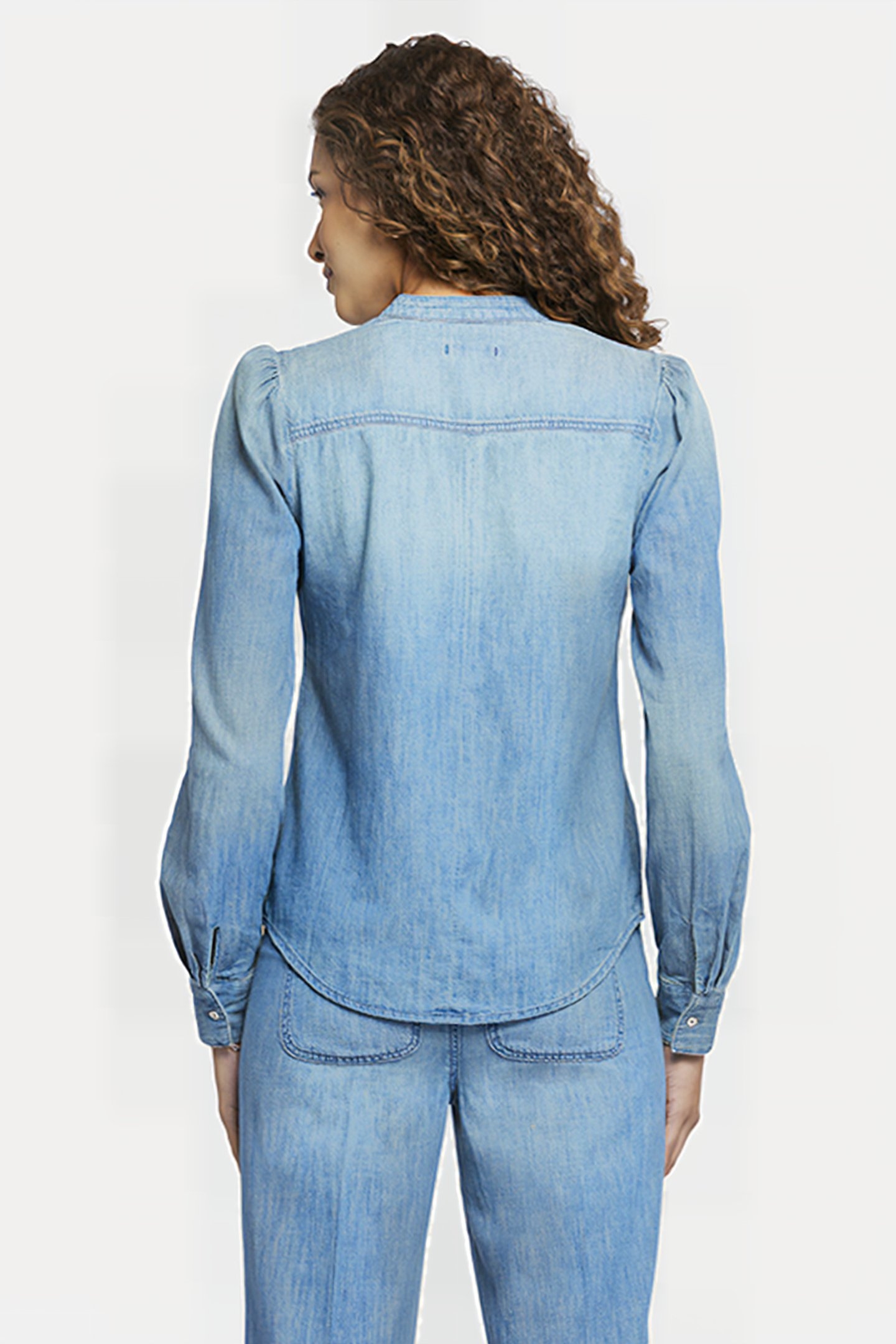 PUFF SLEEVE DENIM SHIRT CROWN 2